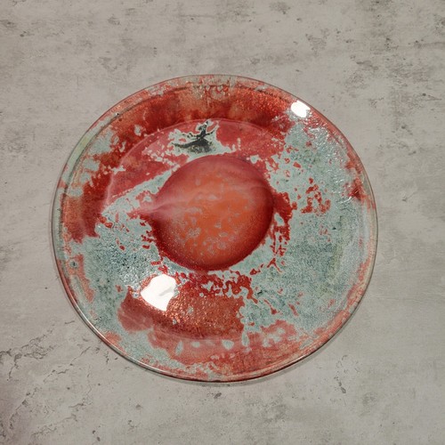 Luesma & Vega Artisan Plate Martina Series Handcrafted Copper Tinted Glass Rare - Picture 6 of 7
