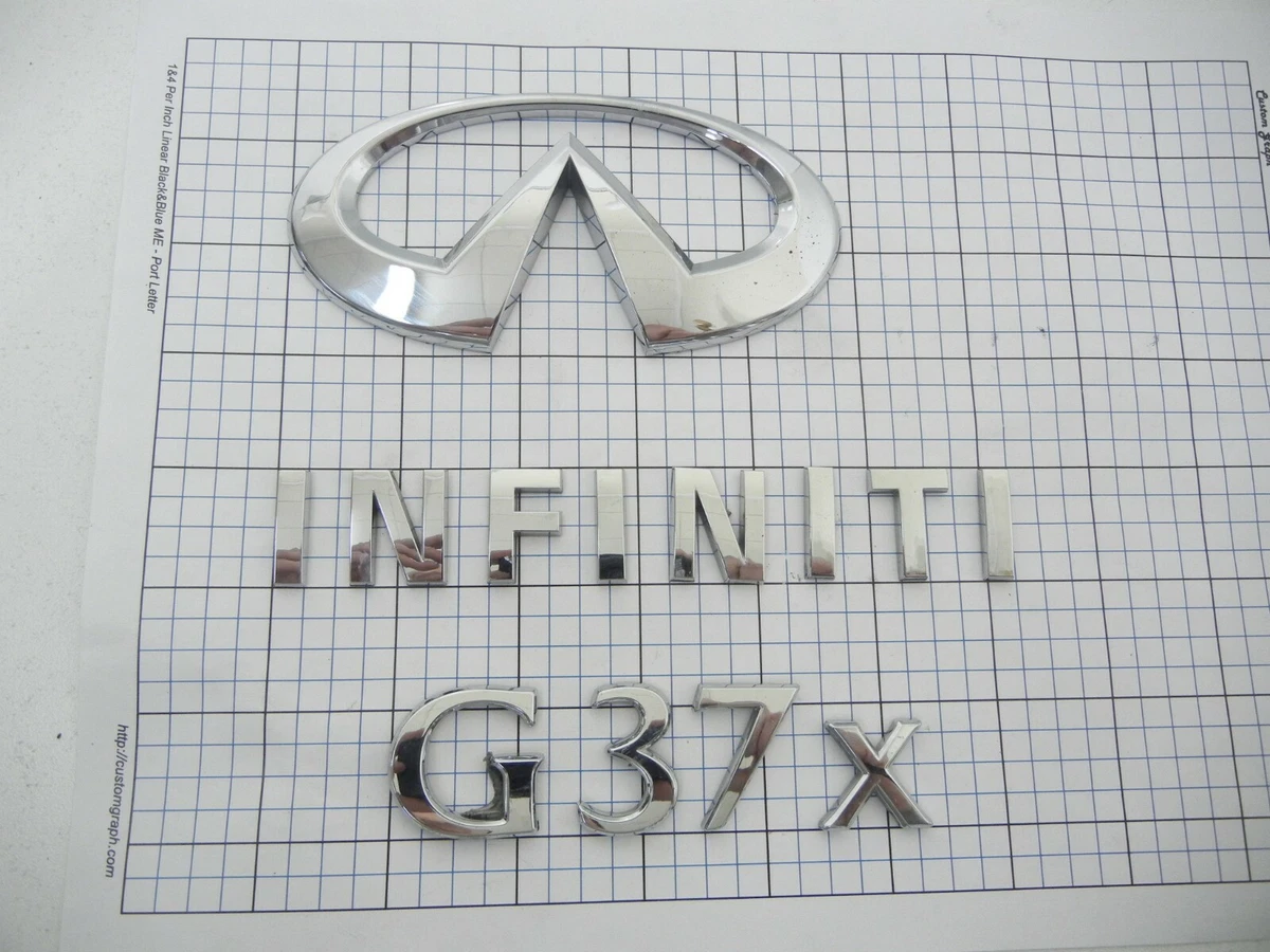 For Infiniti Rear Tailgate Trunk Lid Letter Badge Emblem Nameplate Gloss Silver