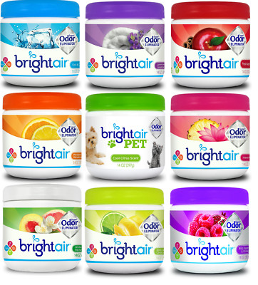 Bright Air Solid Air Fresh & Super Odor Eliminator 14 Oz - U Choose Scent & Pack