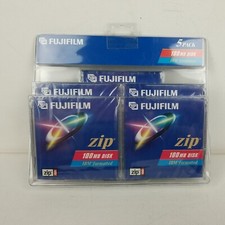 New 5 Pack Zip Disk FujiFilm 100MB IBM Formatted Factory Sealed