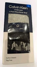 Calvin Klein Boy's L 6 Pack Boxer Briefs