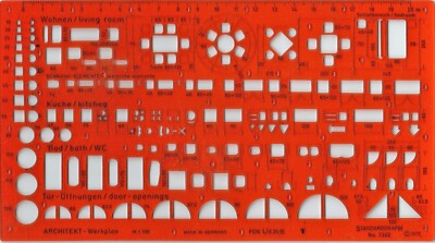 ZEICHEN SCHABLONE STANDARDGRAPH 7302 ARCHITEKT-WERKPLAN M 1:100 !!