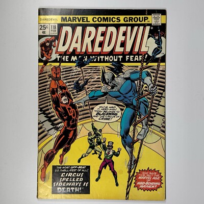 Daredevil #118 Volume 1 (Marvel Comics January 1975) VG - Circus of Crime Appear