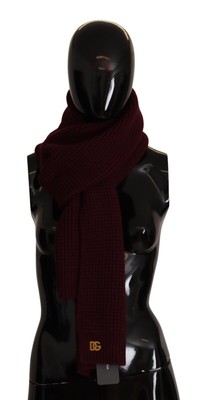Dolce & Gabbana Elegant Cashmere Knit Scarf in Dark Women's Red Authentic
