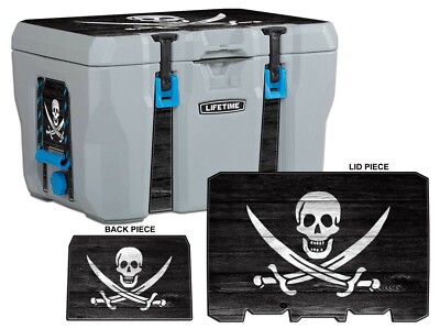 Vinyl Cooler Wrap fits Lifetime 28, 55, 77 | Decal Skin L+I - Pirate Flag
