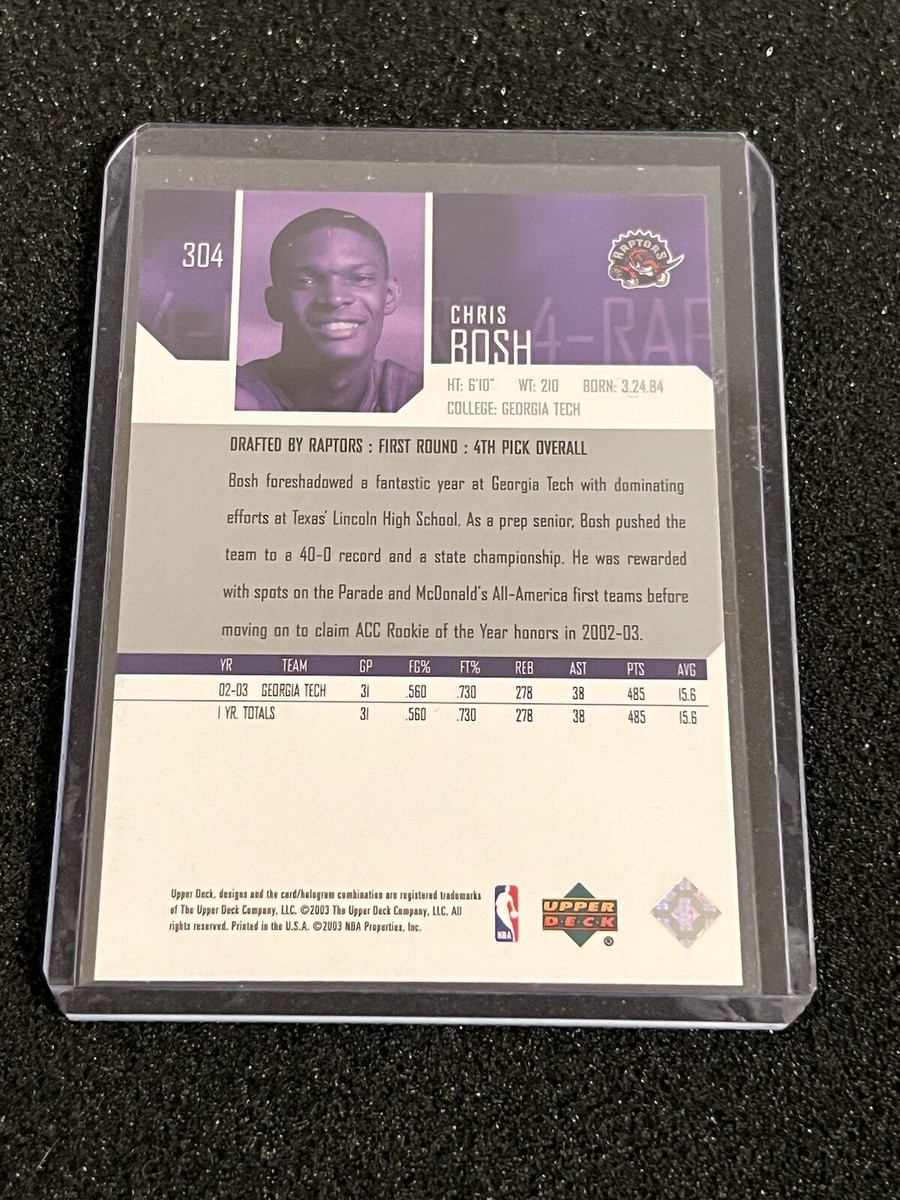 Chris Bosh 2003-04 Upper Deck Star Rookie Card #304 Raptors Heat