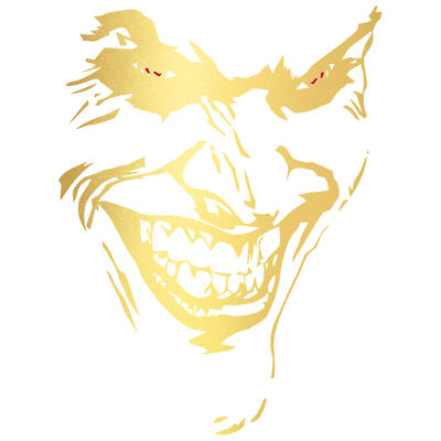 Joker Aufkleber Gold Metallic 10x7cmFolie Sticker Autoaufkleber Dekor K059