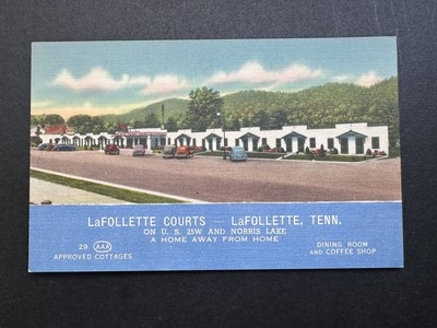 Vintage Postcard LaFOLLETTE COURTS LaFOLLETTE, TENNESSEE Hotel COTTAGES