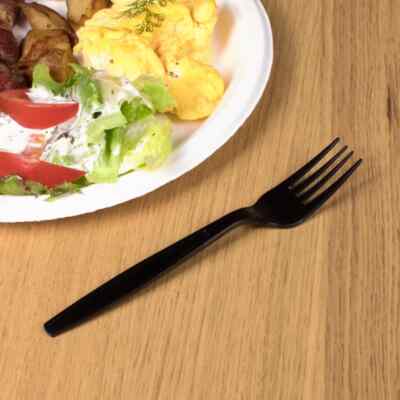 Karat PS Plastic Extra Heavy Weight Fork - Black - 1,000 ct, U2020B