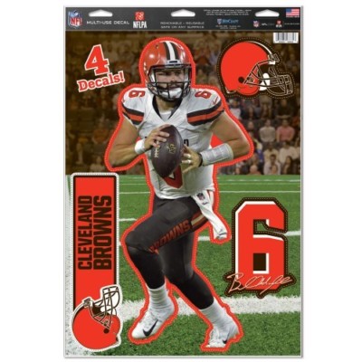 BAKER MAYFIELD CLEVELAND BROWNS 4 PIECE MULTI-USE DECALS 11''X17'' LIKE A FATHEAD
