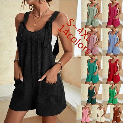 Combinaison Femme été Sans Manches - Pantalon Large Long En Polyester - Style Décontracté Et Ample