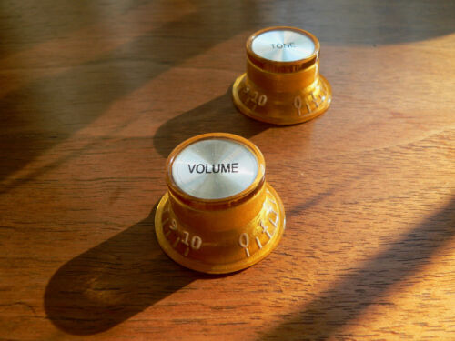 B grade Gold skirted Top Hat tone & volume knob for Epiphone SG Custom guitar - Afbeelding 1 van 1