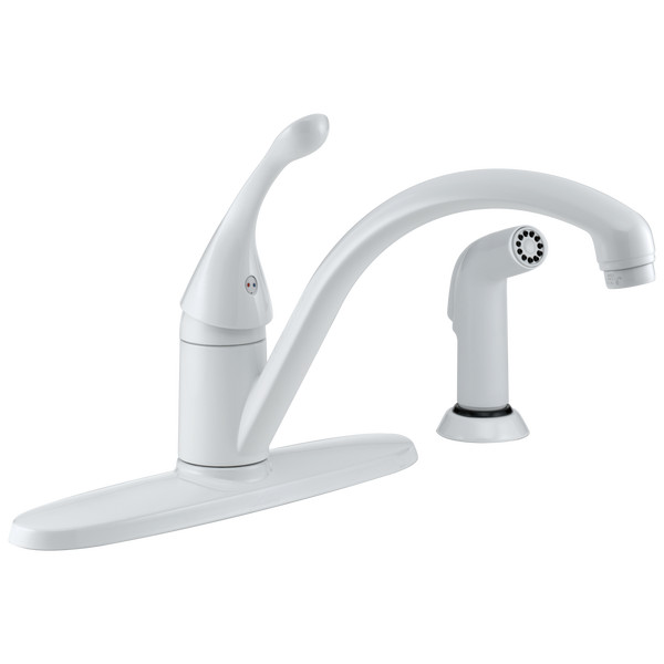 Delta Collins Kitchen Faucet w/ Spray 1.8 GPM White-Certifie
