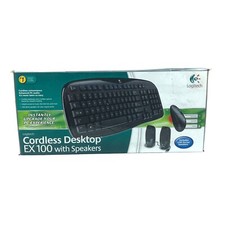 LOGITECH 920-001200 EX100 WIRELESS KEYBOARD OPTICAL MOUSE SPEAKERS BRAND NEW