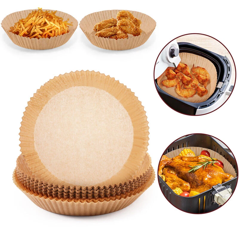 Air Fryer Liners 100/200/400 Pcs Disposable Parchment Paper Liner Non Stick Food Air Fryer Liners 100/200/400 Pcs Disposable Parchment Paper Liner Non Stick Food
