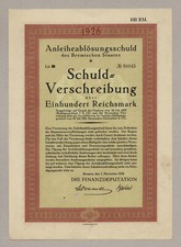 BREMEN (Staat) – Schuldverschreibung über 100 RM – Bremen – 1. Nov. 1926