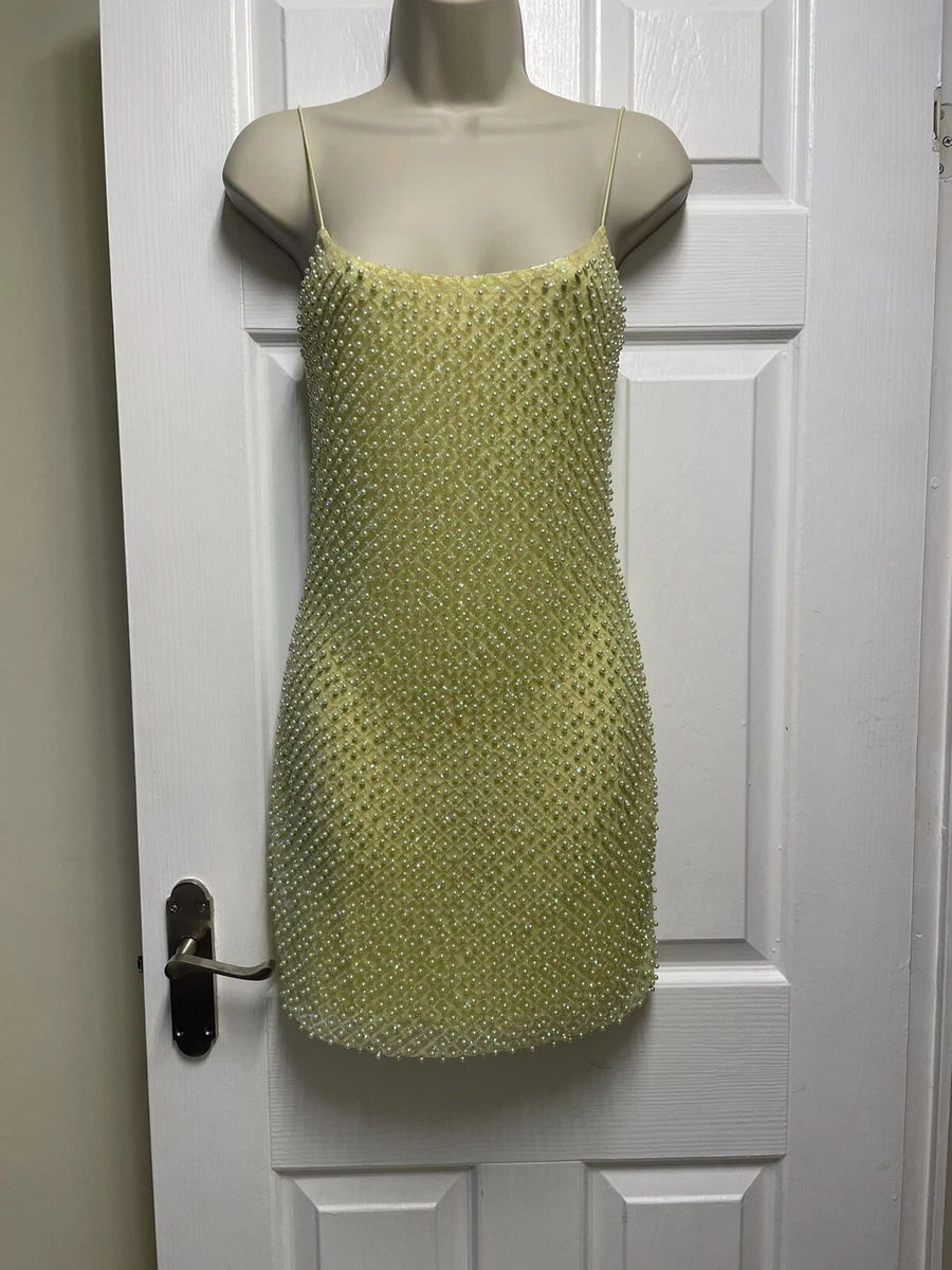 Oh Polly Drop a Glint Womens Yellow Size 8 Dress BNWT Free Postage