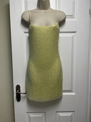 Oh Polly Drop a Glint Womens Yellow Size 8 Dress BNWT Free Postage