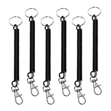 6Pcs Spiral Retractable Spring Coil Keychain Theftproof Anti-lost Stretch Cord