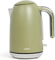 Edelstahl-Wasserkocher Livoo DOD180V GrüN Teekocher 2200W 1.7 Liter Kabellos