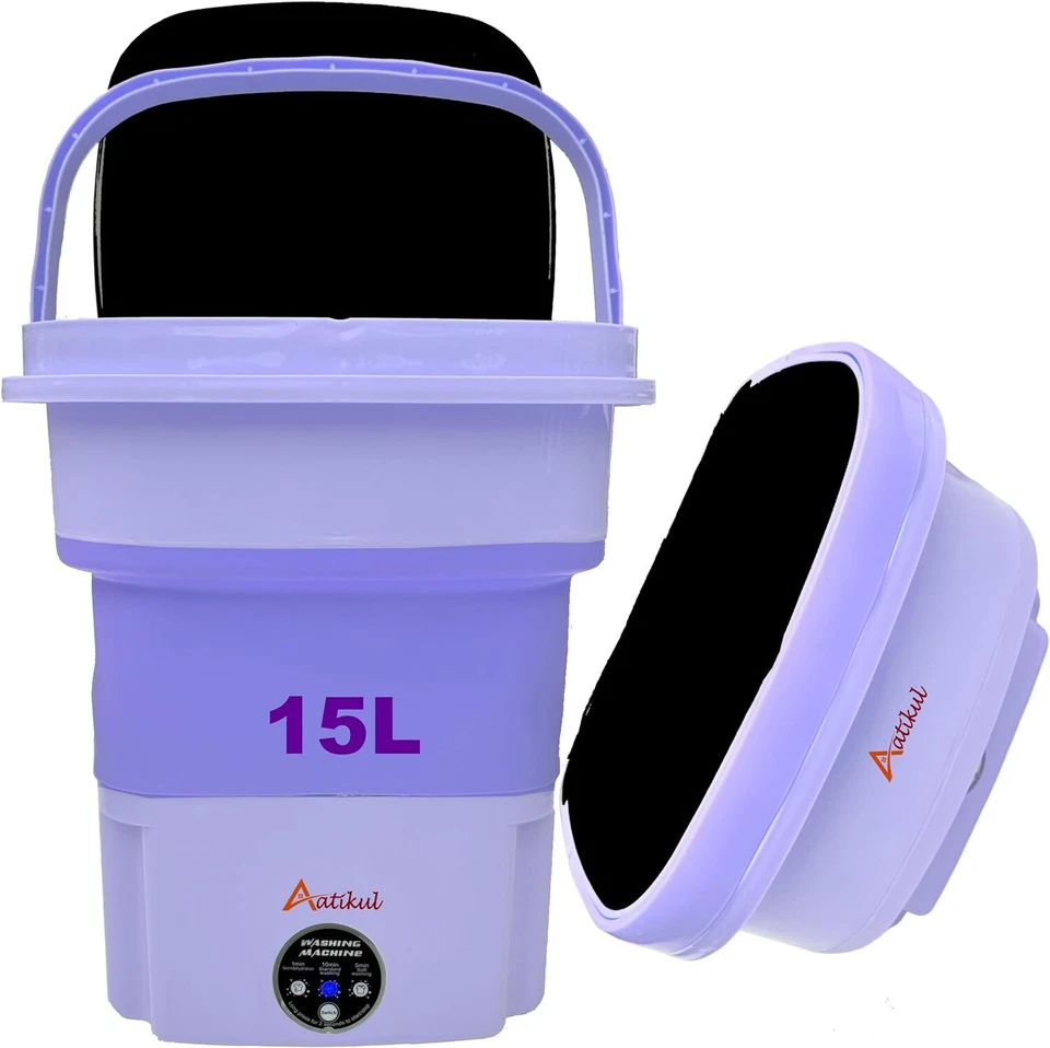 15L Foldable Portable Mini Washer, Small washing Machine for Small clothes - image 3 of 4