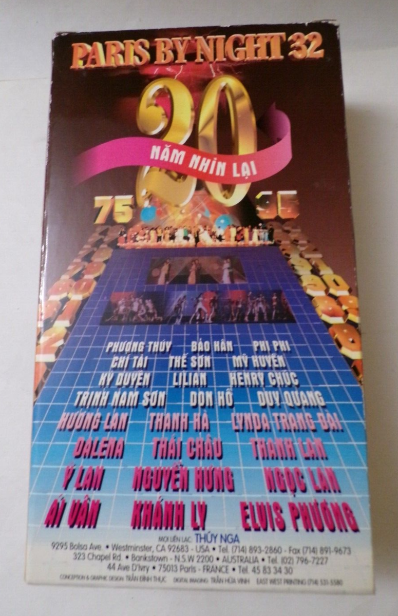 【中古】 Live in Paris Nightingales Paris By Night 32, 20 Nam Nhin Lai, Vietnamese Music VHS, 2 Tapes