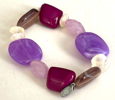 Perlenarmband Steinform Rosa Lila Sehr Schön Neu