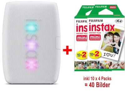 Fujifilm Instax Mini Link 3 clay white EX D Sofortbilddrucker inkl. 40 Bilder