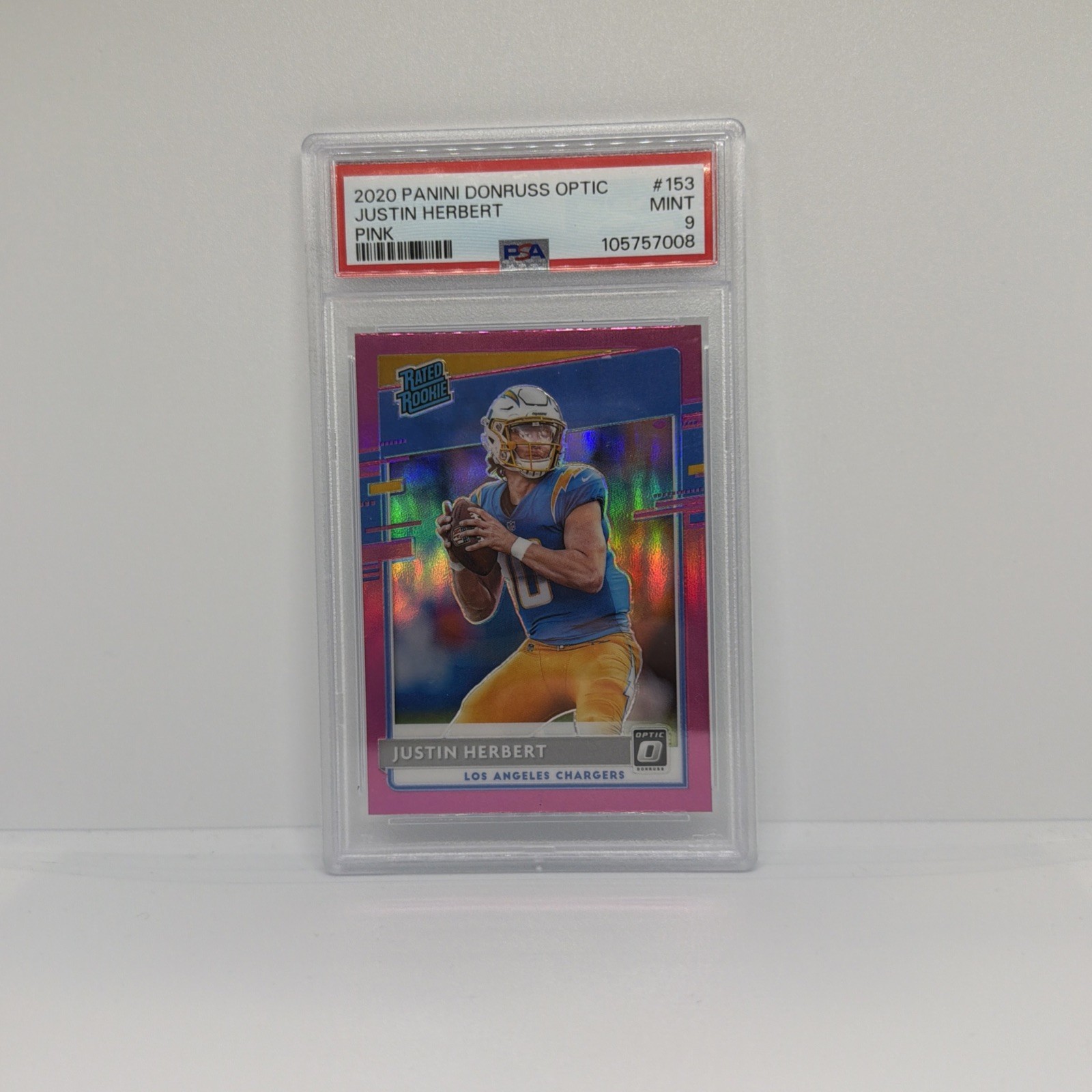 2020 Panini Donruss Optic - Rated Rookies Justin Herbert Pink Prizm RC 