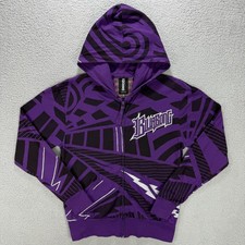 Billabong Hoodie Men Small S Purple Tribal Abstract All Over Print Vintage Y2K 1
