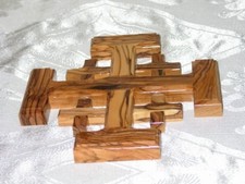 Cruz de Jerusalén Madera de Olivo Tierra Santa Hecha a Mano Belén Cruz de los Cruzados