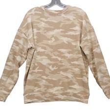 Athleta Desert Camo Crewneck Sweatshirt Tencel Blend Pullover Sz S