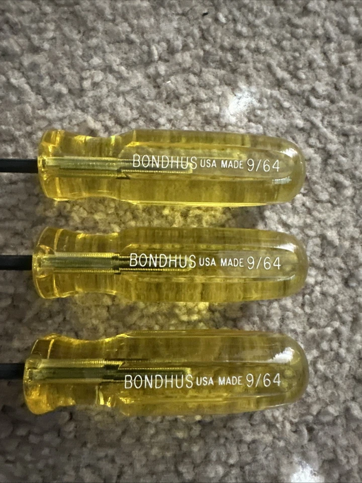 Qty:3 BONDHUS 9/64" BALL END HEX SCREW DRIVER 🇺🇸 USA Machinist Tool - Image 2 of 4