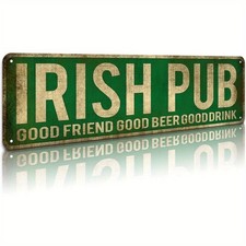 2D Vintage Irish Pub St. Patrick's Day Metal Sign Home Bar Garage Wall Decor