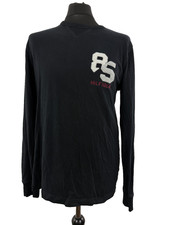 Tommy Hilfiger Navy Jumper V neck Pullover cotton spring 2015 M med 38 in