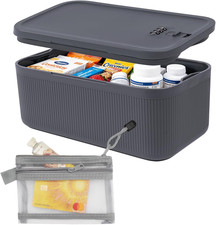 Lock Box for Medication, Medicine Lock Box with Small Mesh Zipper Pouch