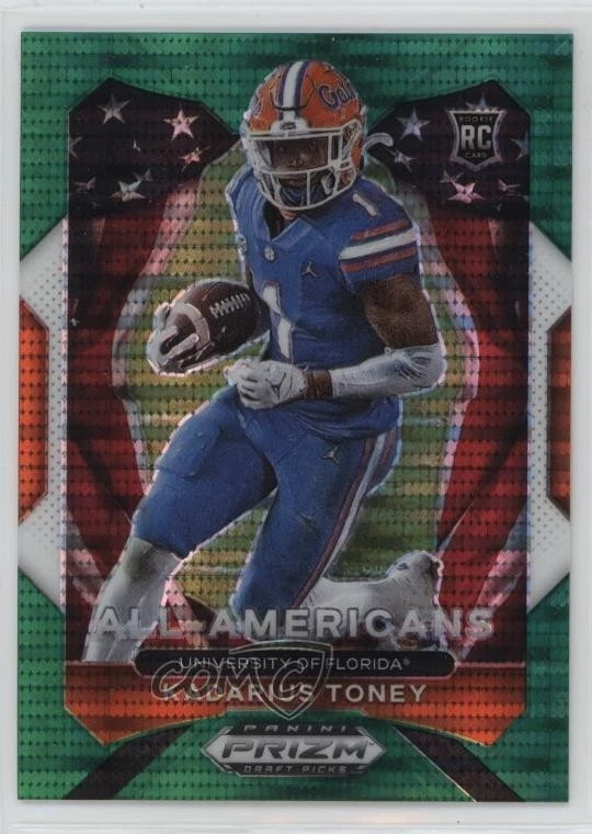 2021 Prizm Draft Picks All-American Green Pulsar /25 Kadarius Toney Rookie RC