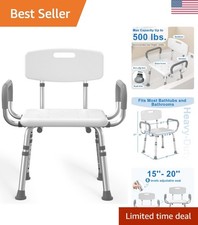 Shower Chair for Inside Shower with Arms and Back, 500 lbs Heavy Duty Shower ...