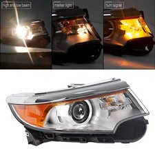 Ecotric Front Headlamp Headlight Assembly Compatible 2011-2014 Ford Edge