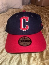 New Era Youth Cleveland Guardians Kid's 9FORTY Royal / Navy Strapback Hat Cap.
