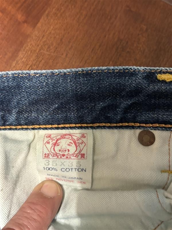 Vtg EVISU No.1 Lot 2000 Jeans White Paint Selvedge Fits W30 x L29