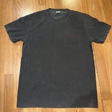 Noah NYC Core Logo Pocket Gray Crew Neck Short Sleeve Basic Tee T-Shirt Top Sz L