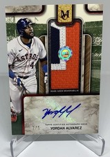2025 Topps Museum MLB Authenticated Yordan Alvarez Auto Patch /5 (3 HRs 6 RBIs)