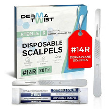 Dermatwist 14R Dermaplane Razor for Women Face 20-Pack Sterile Disposable