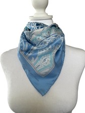 Lauren Ralph Lauren Blue Paisley 100 Silk Scarf Square