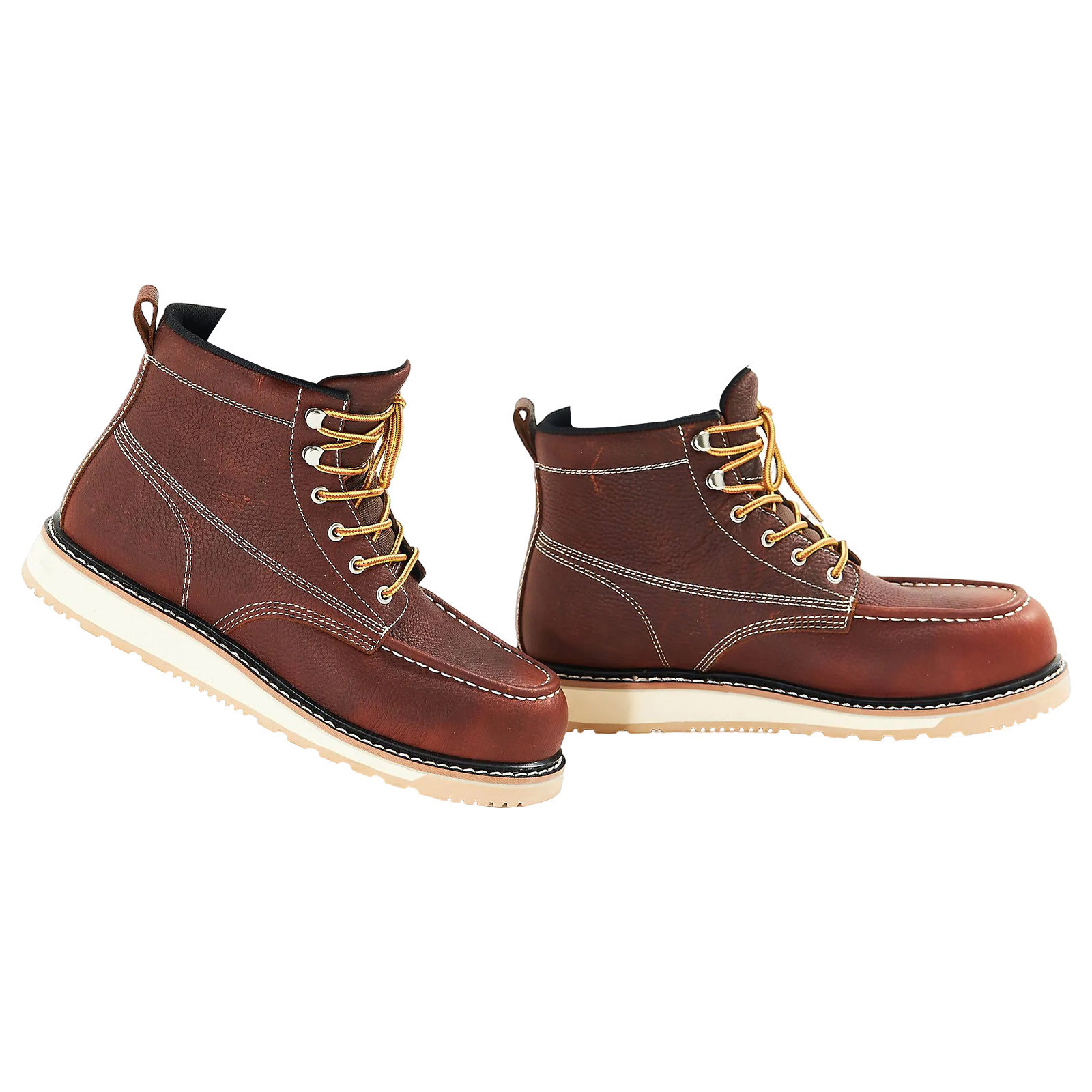 Chaussures de sécurité en cuir robuste avec coque acier supérieure pour l'industrie