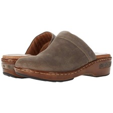 Born Bandy Clog Grey Distressed Leather Slip On Shoes Casual Women's Size 8 M