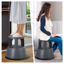 BETTARY Rolling Step Stool with Wheels, Kick Step Stool with 330 LBS Weight C...