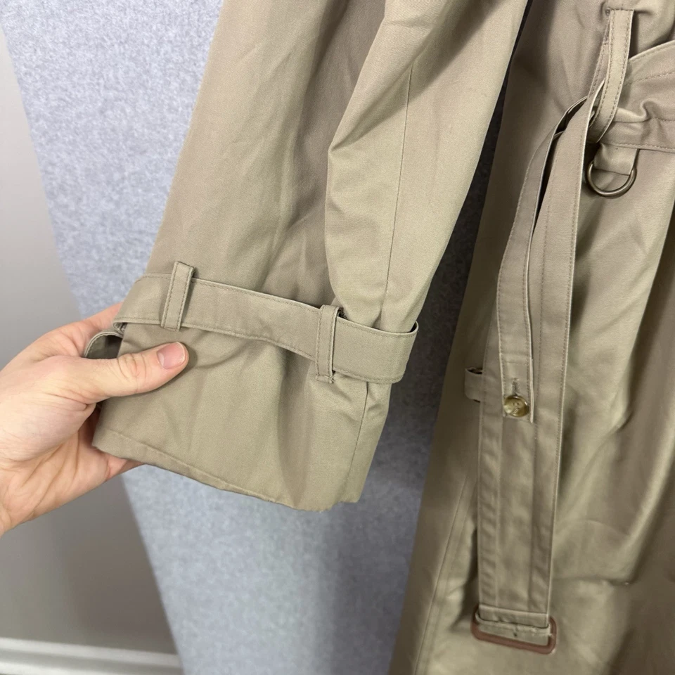 Brooks Brothers Trench Coat Mens 38 Vintage Khaki Wool Lined Belted  - Image 3 of 4
