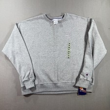 NWT Champion Powerblend Fleece Crewneck Sweatshirt Womens Large Gray Pullover